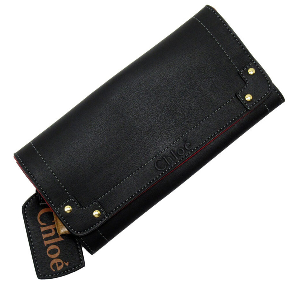 Chloe bi fold long wallet leather black